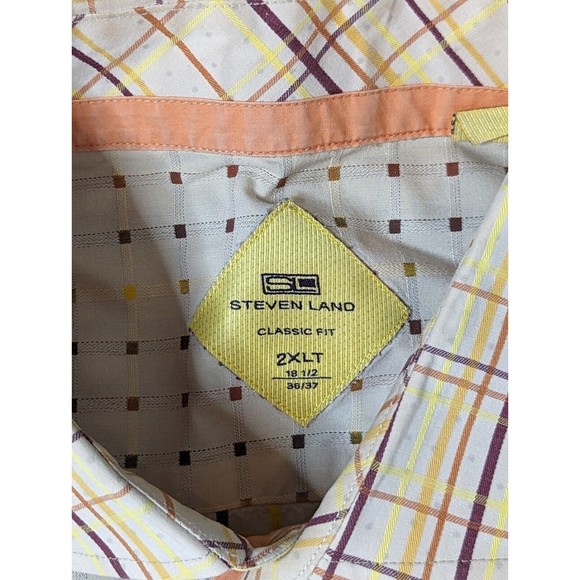 Steven Land Mens Long Sleeve Dress Shirt Sz 18 1/2, 36-37 Tall Polka Dot/Stripe - Picture 3 of 9